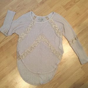 Free people sweater with lace detail!